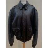 A reproduction USAAF Type A-2 leather flying jacket by Protech, large