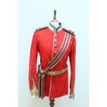 A Victorian Dorsetshire Regiment officer's dress frock with belt and sash