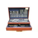 A Carrs of Sheffield canteen of Hanoverian pattern silver cutlery for 12 settings, comprising silver