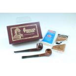 Old Bond and Tomori briar pipes, together with a large quantity of Sherlock Homes and other new-