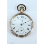 A Waltham gold plated pocket watch, early 20th Century, 5 cm diameter [running when catalogued but
