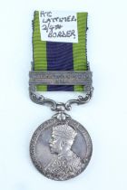 An India General Service Medal with Afghanistan North West Frontier 1919 clasp to 201905 Pte J C