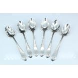 A set of six late Victorian silver Dublin star Celtic point teaspoons, having bright cut chevron