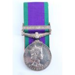 A QEII General Service Medal with Northern Ireland clasp to 25008207 Pte P Cunningham, King's Own