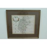 Robert Morden (c. 1650-1703) Cumberland, antiquarian map, engraved and hand-tinted with watercolour,