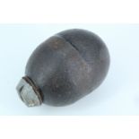 An inert Great War German Model 1917 "egg" grenade, being a variant without segmentation band