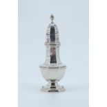 An Edwardian octagonal baluster shaped sugar caster of diminutive size, Birmingham, 1910, 61 g, 14.5