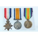 A 1914-15 Star with British War and Victory Medals to 3496 Pte J E Huth, Essex Regiment