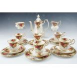 A Royal Albert Old Country Roses coffee set for six