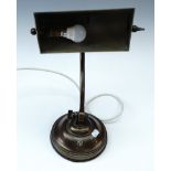 An early 20th Century anodised desk lamp, 39 cm