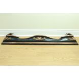 A Victorian copper anodised and cast iron hearth kerb, 102 cm x 46 cm