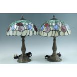 A pair of Tiffany style table lamps, 43 cm
