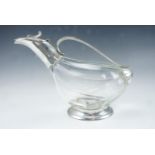 A contemporary L'esprit & Levin pewter and glass duck-form decanter, 20 cm