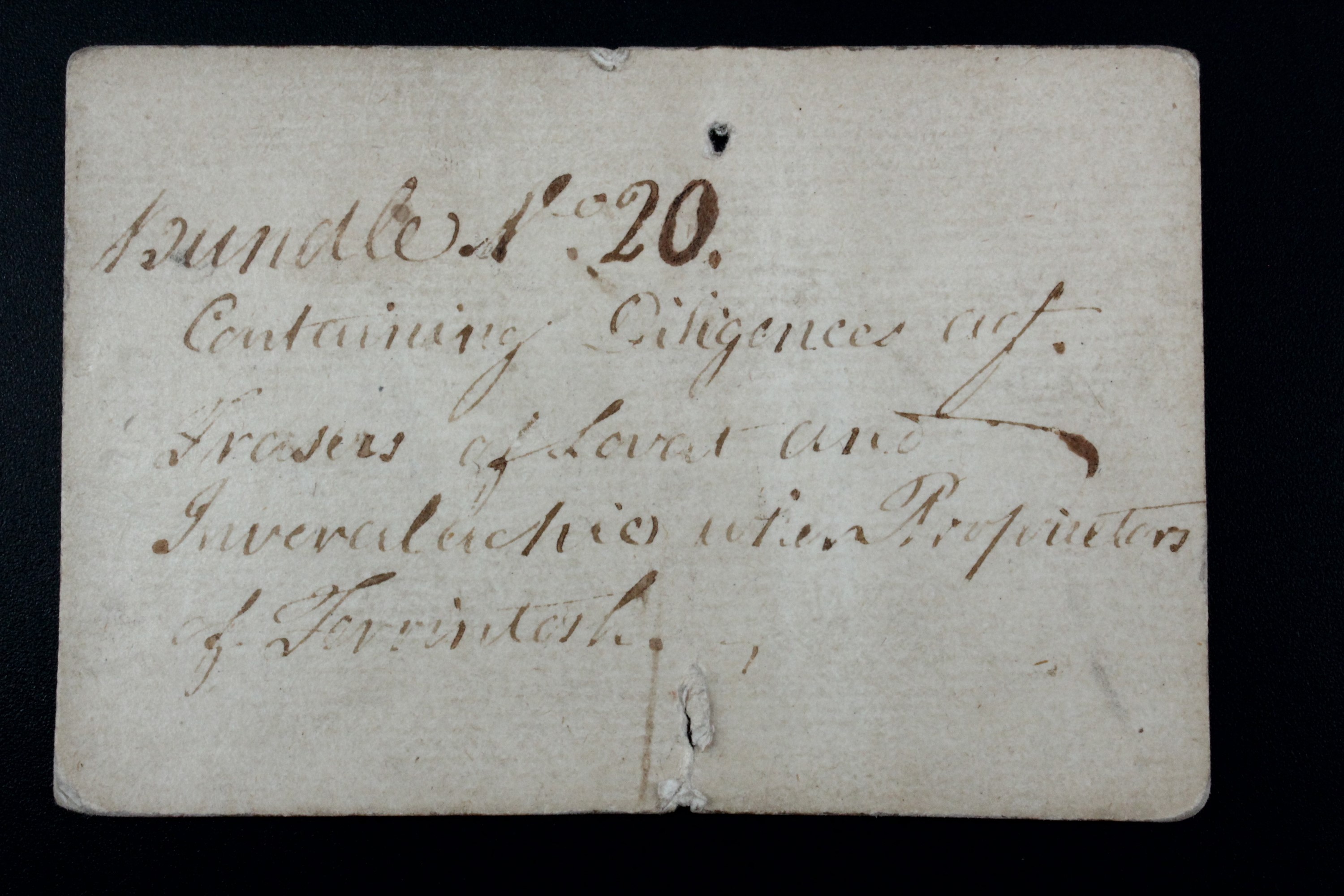 Three 18th Century printed and watercolour tinted playing card, having been used as labels and - Image 3 of 4