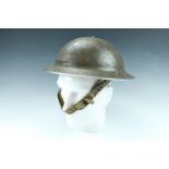 A Second World War British army No 2 steel helmet