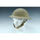 A Second World War British army No 2 steel helmet