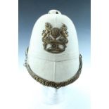 A Victorian British army other rank's foreign service cork helmet, its interior bearing ink
