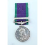 A QEII General Service Medal with Northern Ireland clasp to 24488125 Pte T F Gawthorpe, King's Own