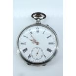 A late 19th Century German 800 standard white metal cased pocket watch by Zenith, having a pin-set