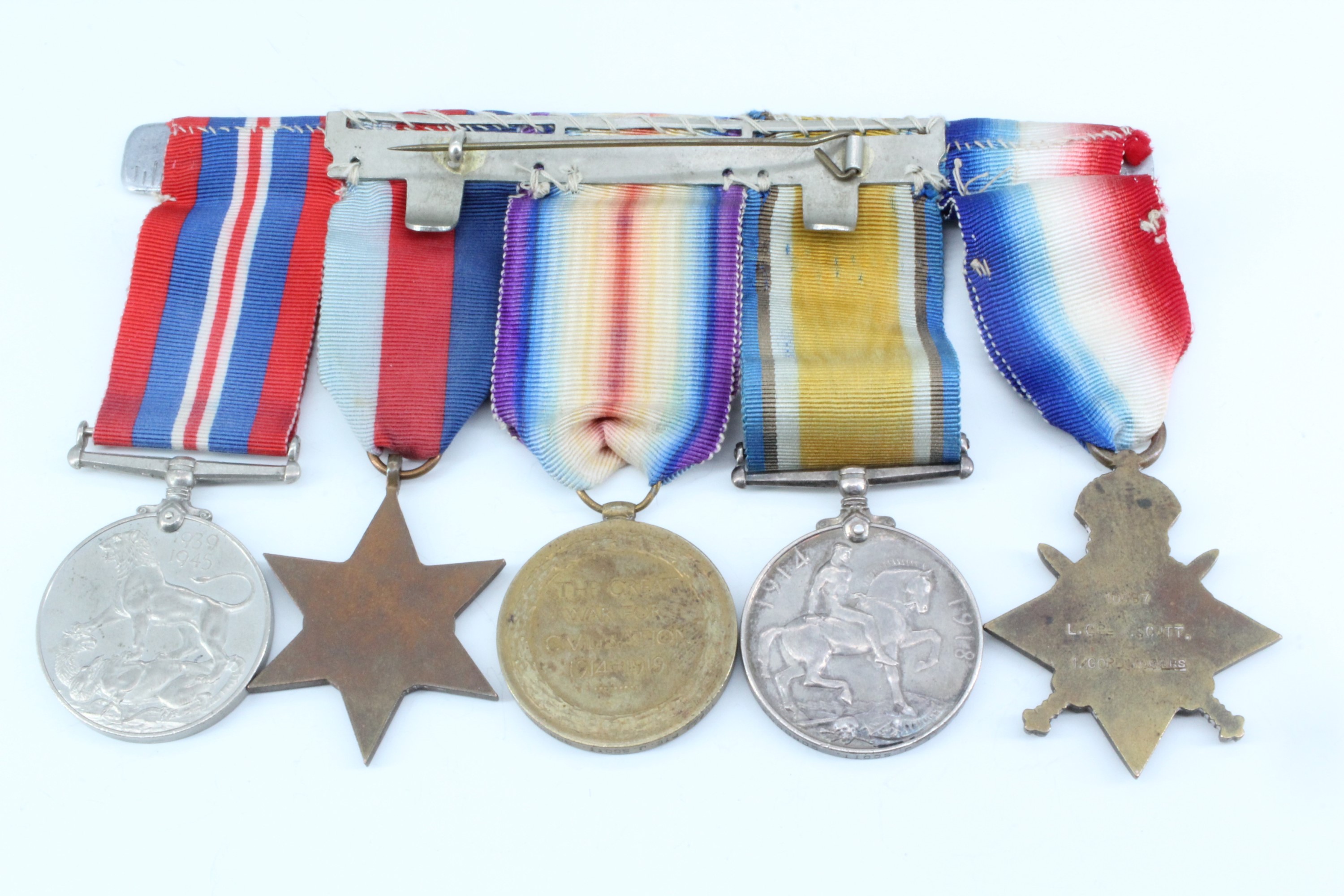 A Great War and Second World War campaign service medal group comprising 1914 Star with clasp, - Image 2 of 4