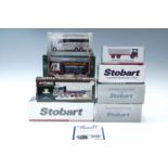 A group of Corgi and Atlas Editions Eddie Stobart wagons, flat bed lorry etc, some as new