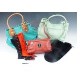 Two Tignanello leather handbags, together with a Bessie handbag, two hand embroidered