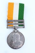 A King's South Africa Medal with two clasps, un-named