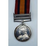 A Boer War civilian surgeon casualty medal group, comprising a Queen's South Africa medal with two