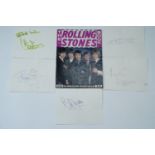 Pre-1969 autograph signatures of the five members of the Rolling Stones, on individual uniform