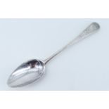 A George III silver Hanoverian table spoon, having bright cut decoration, Samuel Godbehere,