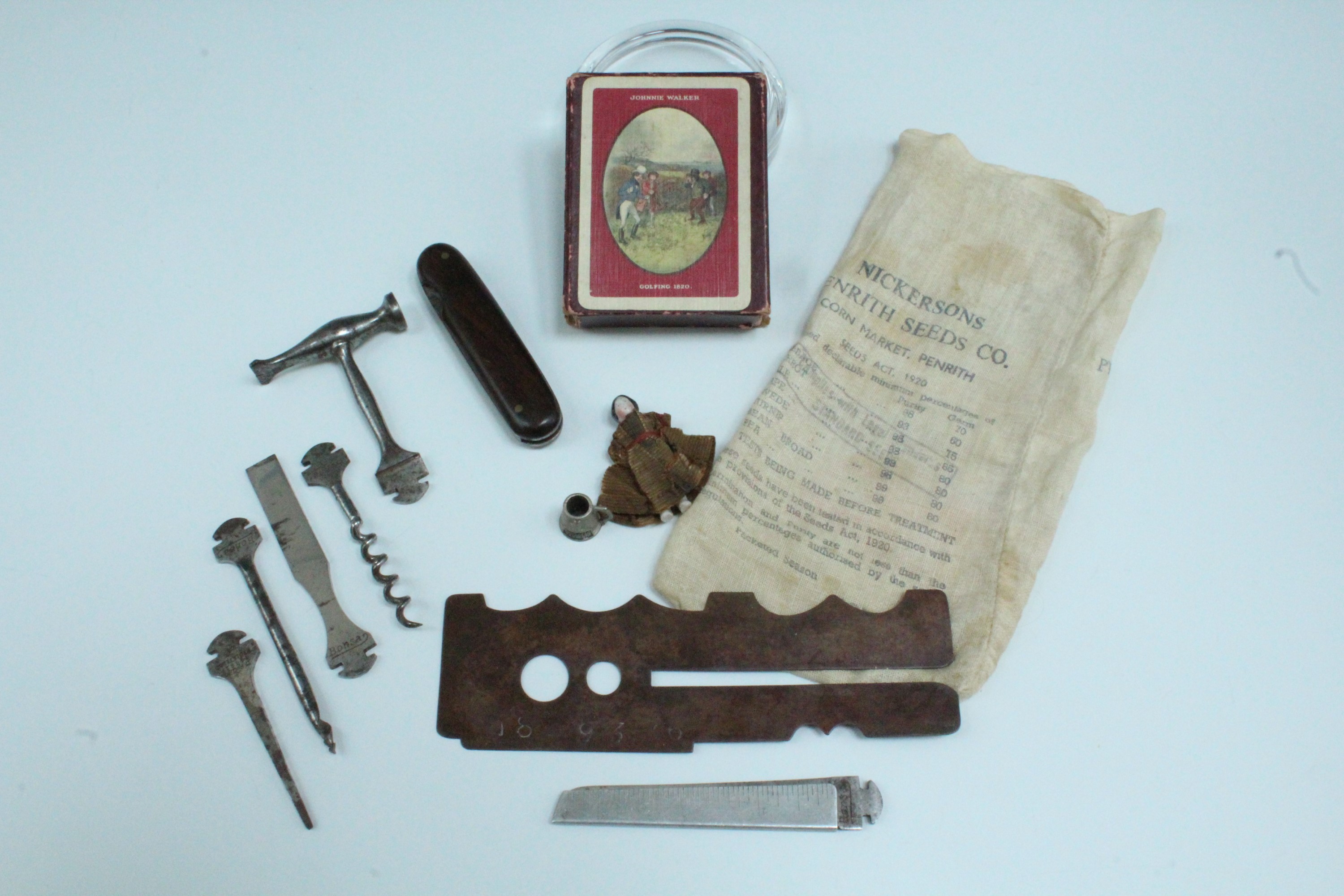 Sundry collectors' items including a military brass button stick, a Johnnie Walker golf playing - Image 2 of 2