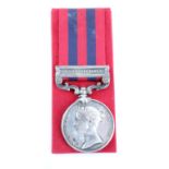 An India General Service Medal with Chin-Lushai 1889-90 clasp engraved to 116 Pte J Singleton, 1st