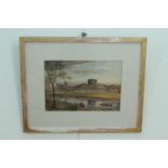 Carlisle from Stanwix, a view across the river to Carlisle cathedral and castle, watercolour,