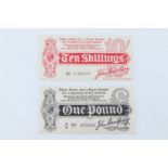 Great War Treasury Series John Bradbury £1 and 10 shilling banknotes