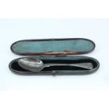 A Victorian silver tea spoon, 12 g , cased