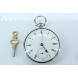 An early Victorian silver cased pocket watch with lever movement by Moore, London, 1839, 46 cm