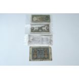 Four Chinese banknotes including a 1928 Bank of China 100 dollar note with Chunking over-print,
