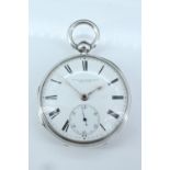 A Victorian silver cased pocket watch with lever movement by William Harrison of Hexham, 50 mm