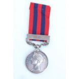 An India General Service Medal with Waziristan 1894-5 clasp engraved to 3599 Pte W Drummond, 2nd