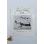 [ RAF ] A 1974 Battle of Britain Ball souvenir programme signed by Air Vice Marshall James Edgar "