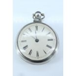 A Regency silver pair-cased verge pocket watch by John Hemingway of Manchester, the movement