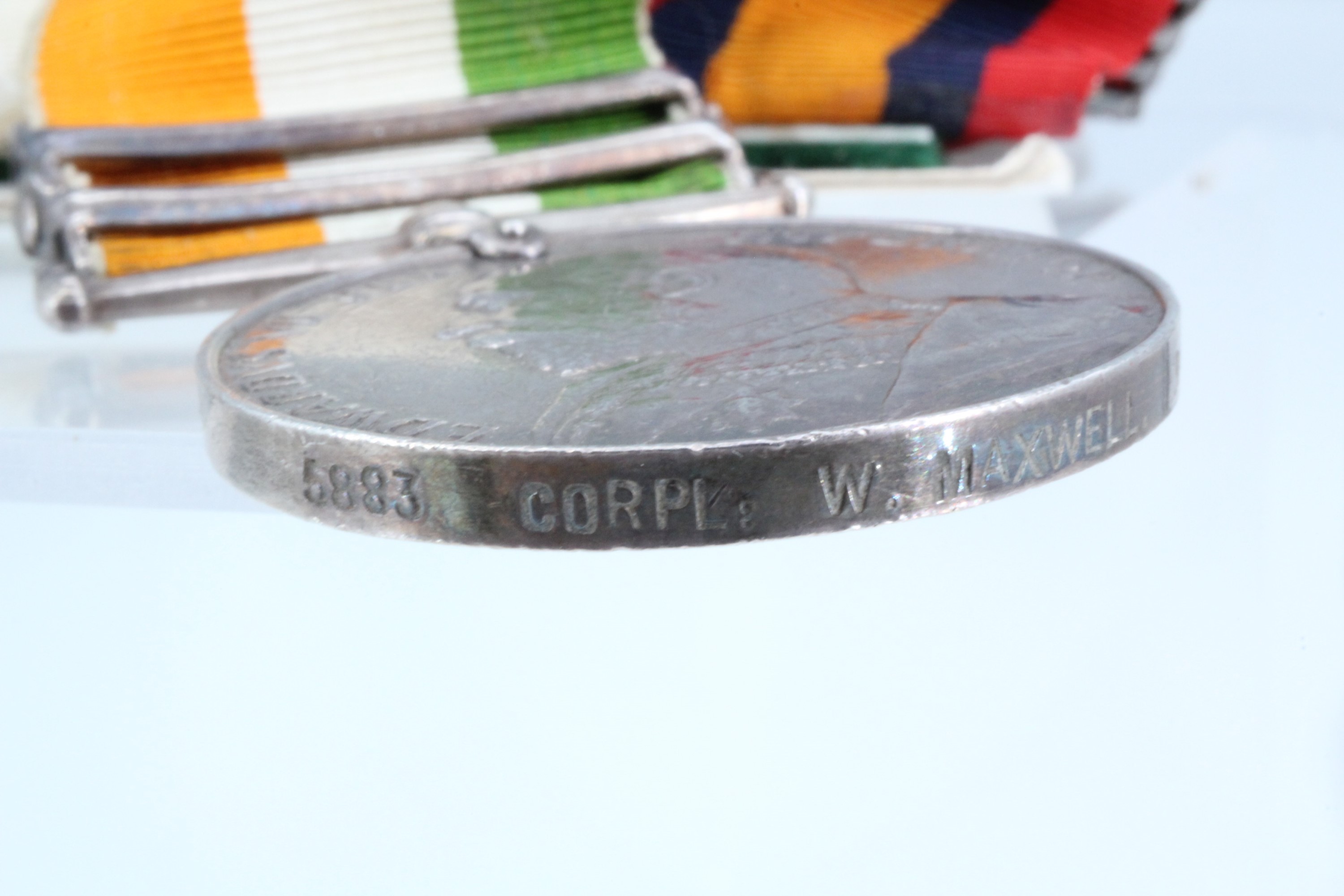 A Boer War and Great War medal group comprising Queen's South Africa Medal with five clasps, King' - Image 7 of 30