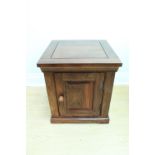 A contemporary Asian panelled hardwood side / bed-side cabinet, 50 cm x 50 cm x 55 cm
