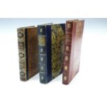 Three Victorian gilt-tooled calf bound works of literature including Kipling's "The Seven Seas"