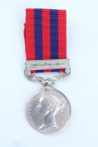 An India General Service Medal with Waziristan 1894-5 clasp engraved to 3247 Pte T Noble, 2nd
