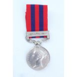 An India General Service Medal with Waziristan 1894-5 clasp engraved to 3247 Pte T Noble, 2nd