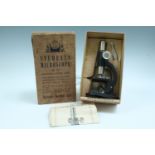 A mid-20th Century student's microscope, Signalling Equipment Ltd's No 3/A in original carton