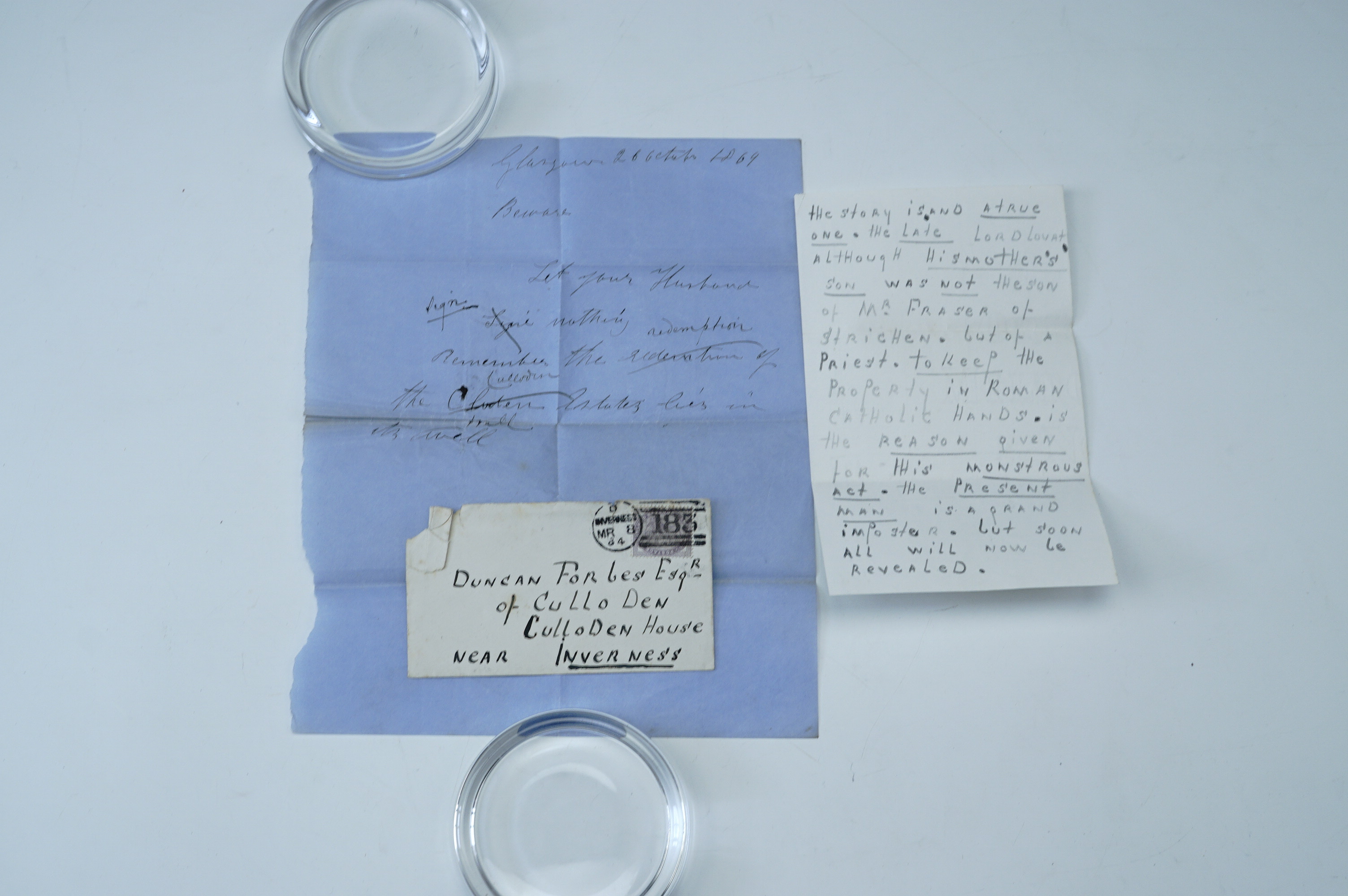 An Edwardian letter addressed to Duncan Forbes Esquire of Culloden House, near Inverness, which