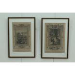 A pair of framed plates from "Barnard's 'New Complete & Authentic History of England'", depicting