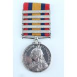 A Queen's South Africa medal with five clasps engraved to 1825 Tr F Franklin, 1st Life Guards